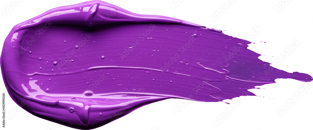 Glossy purple paint stroke with visible texture