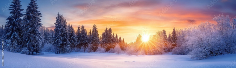 custom made wallpaper toronto digitalWinter Sunrise Snowy Forest Landscape