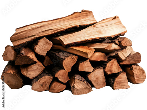Pile Of Firewood Against Transparent Background Photo Of Natural Material