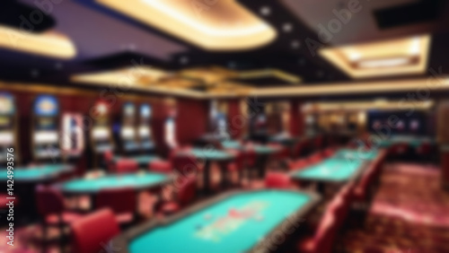 Wallpaper Mural luxury casino with blur view, modern casino interior with beautiful lights and wooden gambling tables, overall blur, place for gambling, background wallpaper. Torontodigital.ca