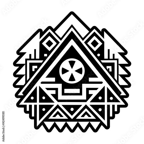 A glyph style icon of hopi symbol
