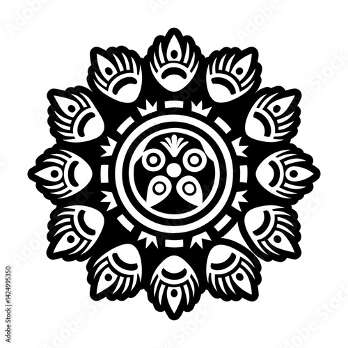 A filled style icon of hopi tattoo