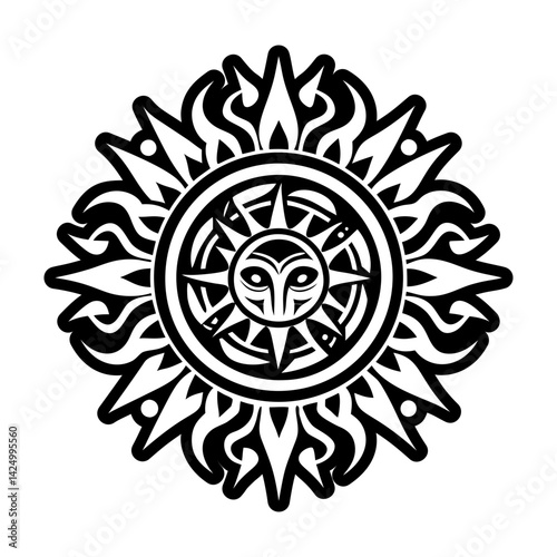A solid style icon of eternal sun symbol