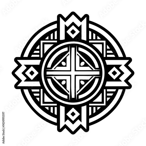A solid style icon of hopi artwork tattoo