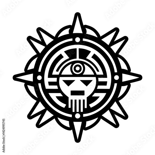 A glyph style icon of hopi warrior tattoo