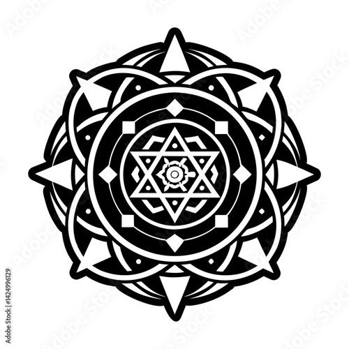 A solid style icon of hopi motif symbol