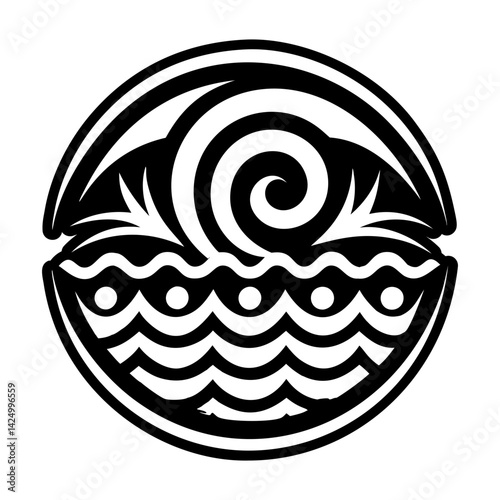 A glyph style icon of water wave symbol