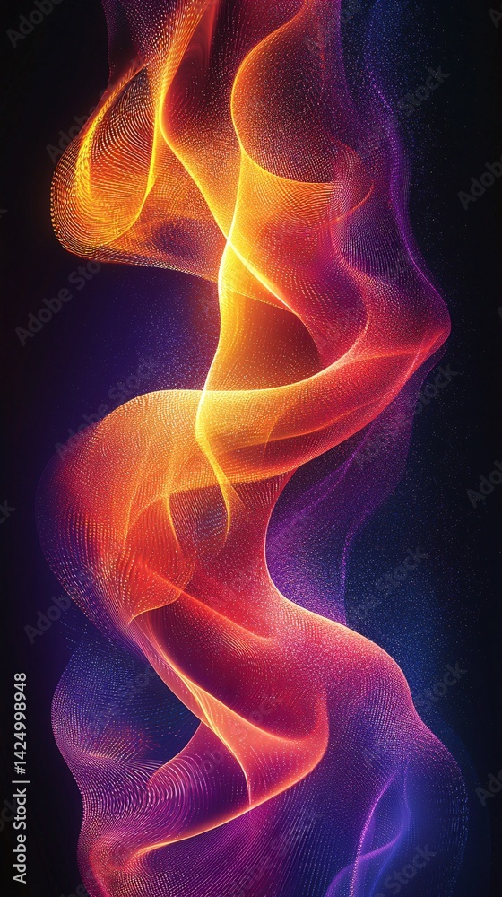 Naklejka premium Flaming abstract gradient curve