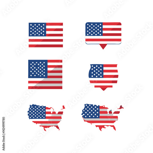 united states of America flag set
