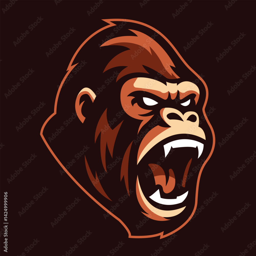 Obraz premium Gorilla Head Mascot Vector Logo