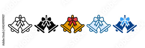 Bell Jingle Icon Set Multiple Style Collection