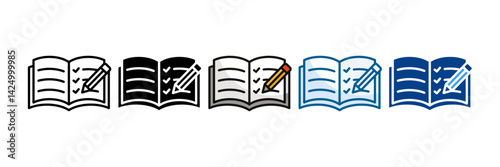 Resolution Book Icon Set Multiple Style Collection