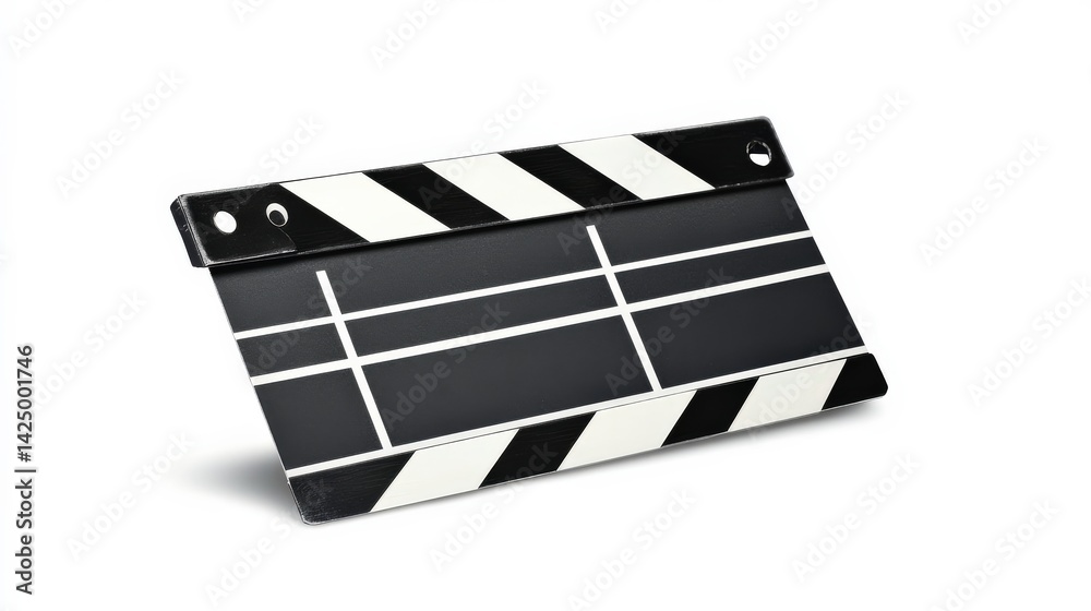 Fototapeta premium Vibrant Clapperboard Isolated on White Background