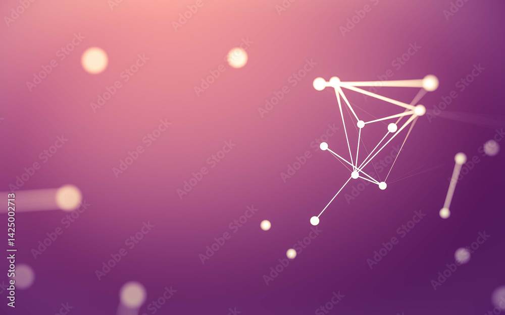 Obraz premium Abstract background. Molecules technology with polygonal shapes, connecting dots and lines. Connection structure. Big data visualization.