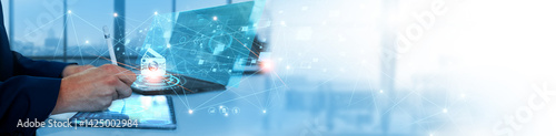Digital Payments: Businessman analyzing and interpreting transactional data for financial decision-making and customer insights, payment security, real-time processing, fraud detection