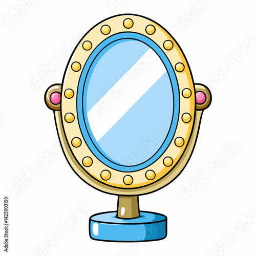 blue round frame