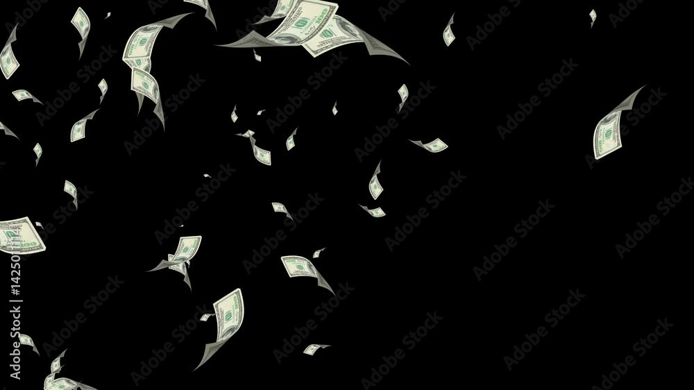 Money rain falling down, Rotating Dollar Bill on green screen, money ...
