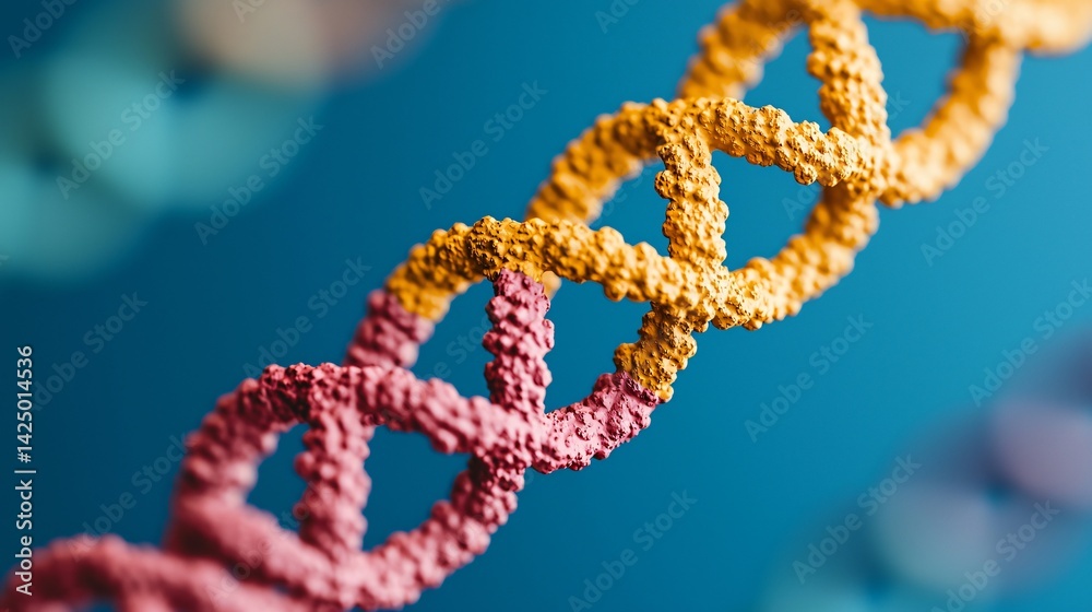 Abstract Close up of Colorful DNA Strand Genetic Research Science Background Abstract Close up of Colorful DNA Strand Genetic Research Science Background