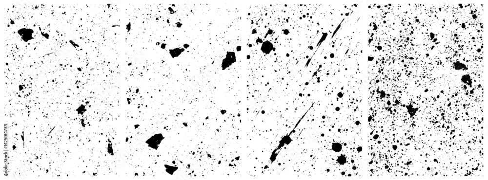 Obraz premium Grunge Ink Splatter Texture Pack, Abstract Drip, Splash, and Spray Overlays for Distressed Design