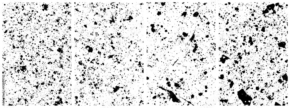 Grunge Ink Splatter Texture Set, Abstract Paint Drops and Dirty Overlay Backgrounds Grunge Ink Splatter Texture Set, Abstract Paint Drops and Dirty Overlay Backgrounds