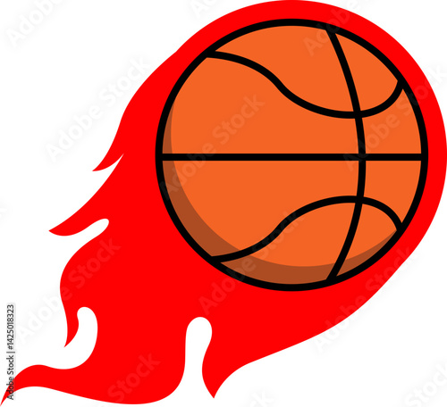 Sport Ball On Fire Illustration Element