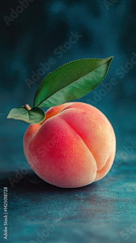 peach isolated on abstract background