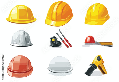 set of construction equipment