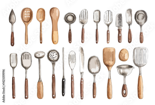 set of kitchen utensils