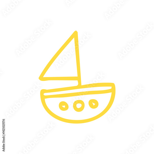 simple yellow sailboat illustration