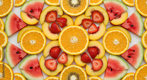 Fresh Fruit Medley Bursting With Vibrant Colors And Summer Flavors