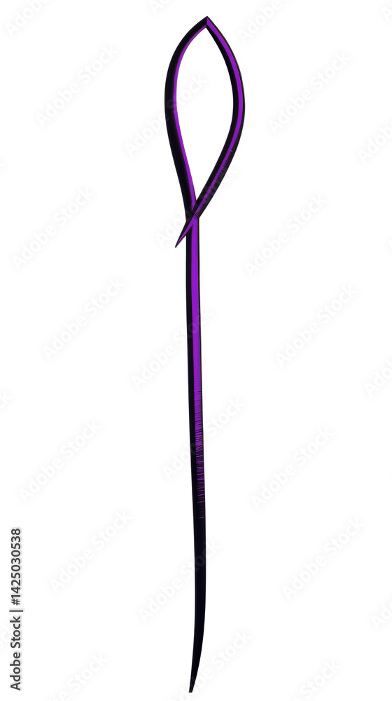 Abstract Illustration Of A Purple Line Loop On An Isolated Black Background Abstract Illustration Of A Purple Line Loop On An Isolated Black Background