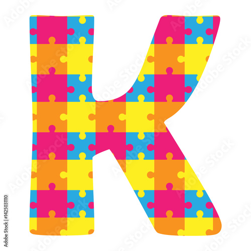 colorful puzzle alphabet K