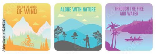 Tourism on nature. representing adventure, freedom, and connection with nature.