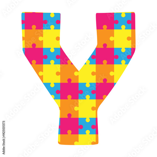 colorful puzzle alphabet y