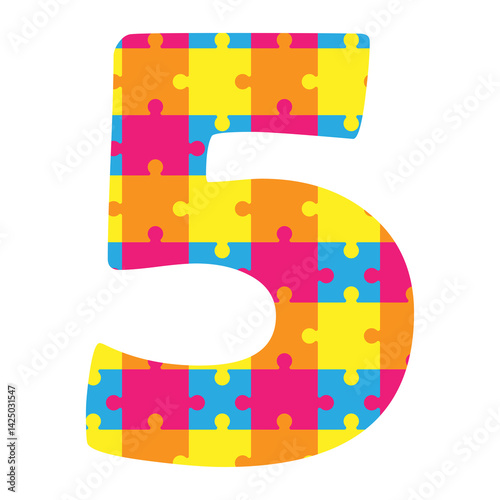 colorful puzzle number five
