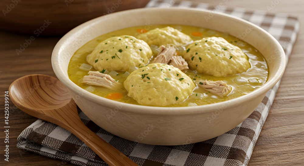 Comforting Chicken and Dumpling Soup Ready To Serve for Dinner Comforting Chicken and Dumpling Soup Ready To Serve for Dinner