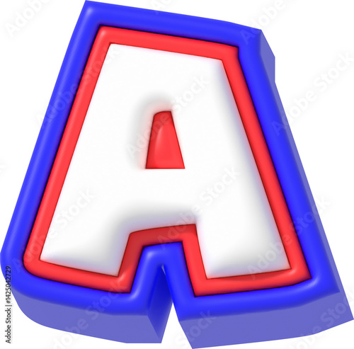 Letter A, Super Cartoon 3D Lettering