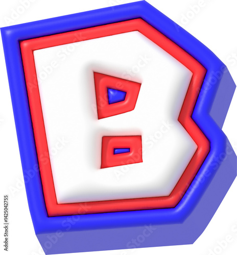 Letter B, Super Cartoon 3D Lettering