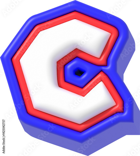 Letter C, Super Cartoon 3D Lettering