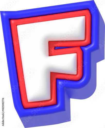 Letter F, Super Cartoon 3D Lettering