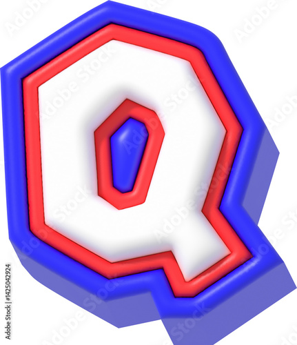 Letter Q, Super Cartoon 3D Lettering