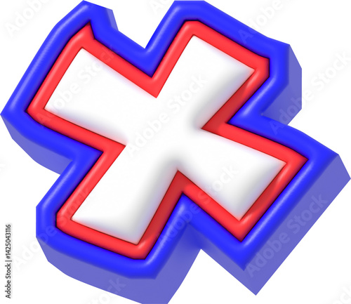Letter X, Super Cartoon 3D Lettering