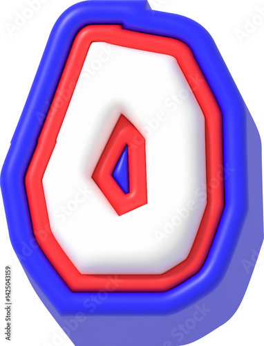 Number 0, Super Cartoon 3D Lettering