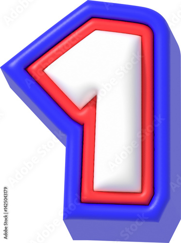 Number 1, Super Cartoon 3D Lettering