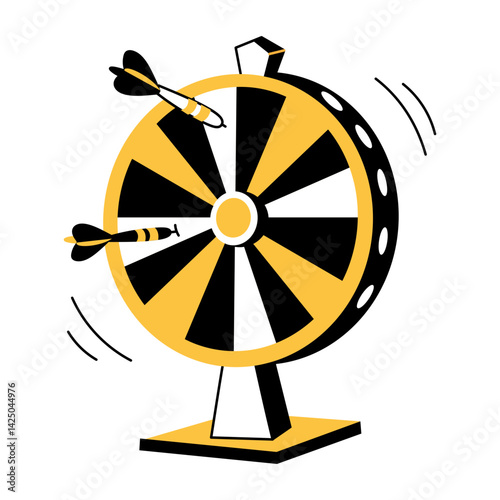 A hand drawn style illustration of a target spinner 

