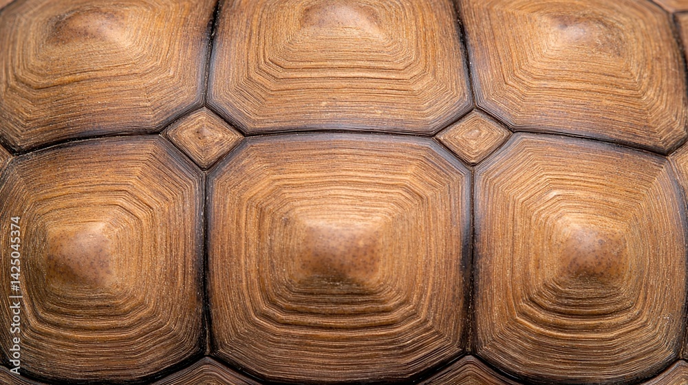 Fototapeta premium A close-up view of a tortoise shell, showcasing its unique, textured patterns and natural colors.