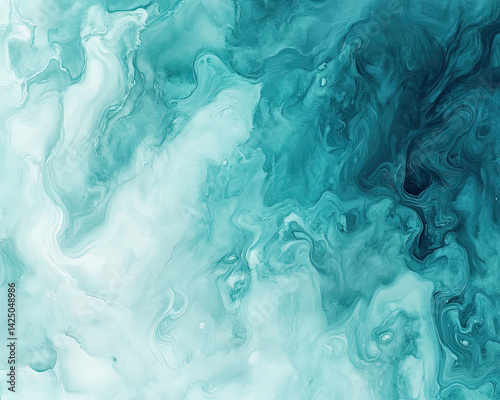 Abstract watercolor paint background by teal color blue and green with liquid fluid texture for background