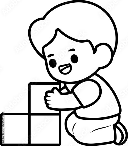Group of Happy Kids Playing with Toys – Kindergarten Life Scene