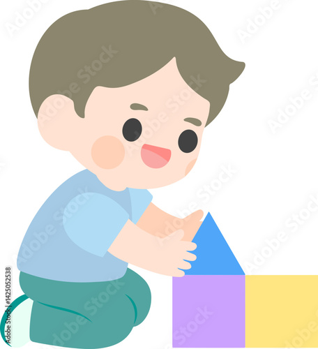 Group of Happy Kids Playing with Toys – Kindergarten Life Scene