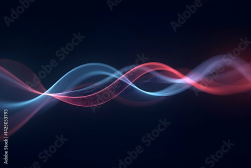 Wallpaper Mural Abstract Data Visualization, A Futuristic 3D Waveform Loop with Dynamic Light Effects on a Smooth Gradient, Perfect for Modern Technology and Innovation Visuals Torontodigital.ca